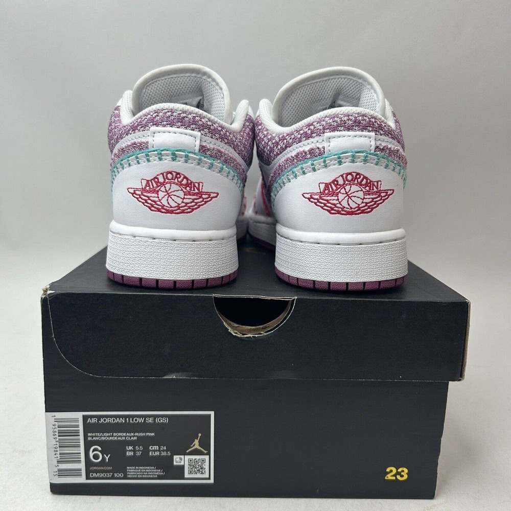 Nike Shoes Air Jordan 1 Retro Low GS SE “Knit/Light Bordeaux” 2023 - Picture 4 of 5